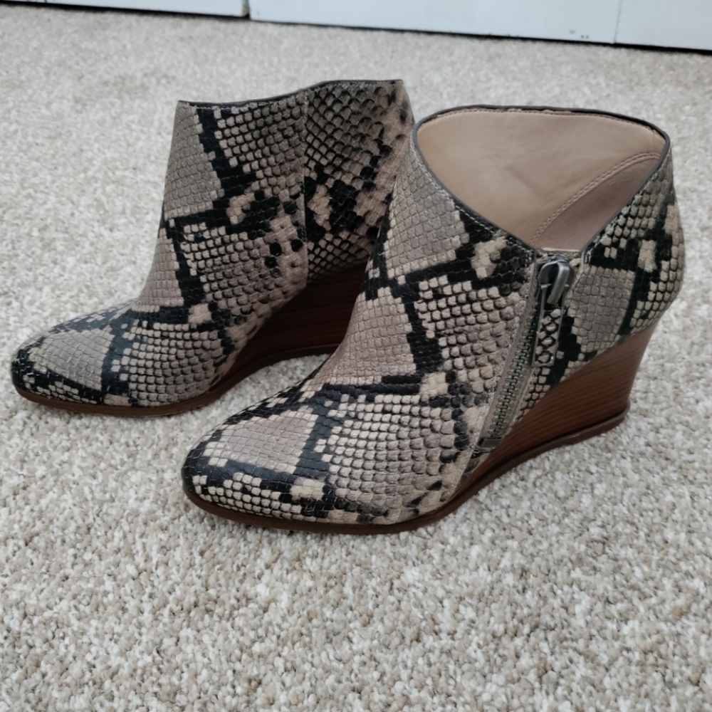 1.State animal print wedge booties